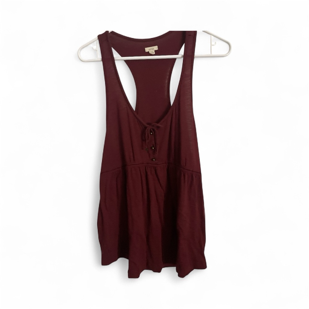 Aerie Deep Red Lace-Up Tank Top